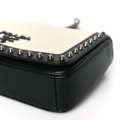 Prada Vitello Studded Crossbody White Black 8 of 8