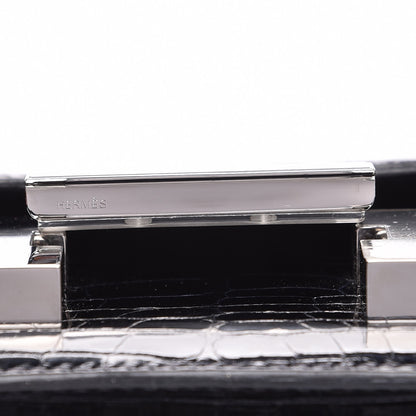 Hermes Shiny Niloticus Crocodile Constance 24 Bleu Marine 11 of 13