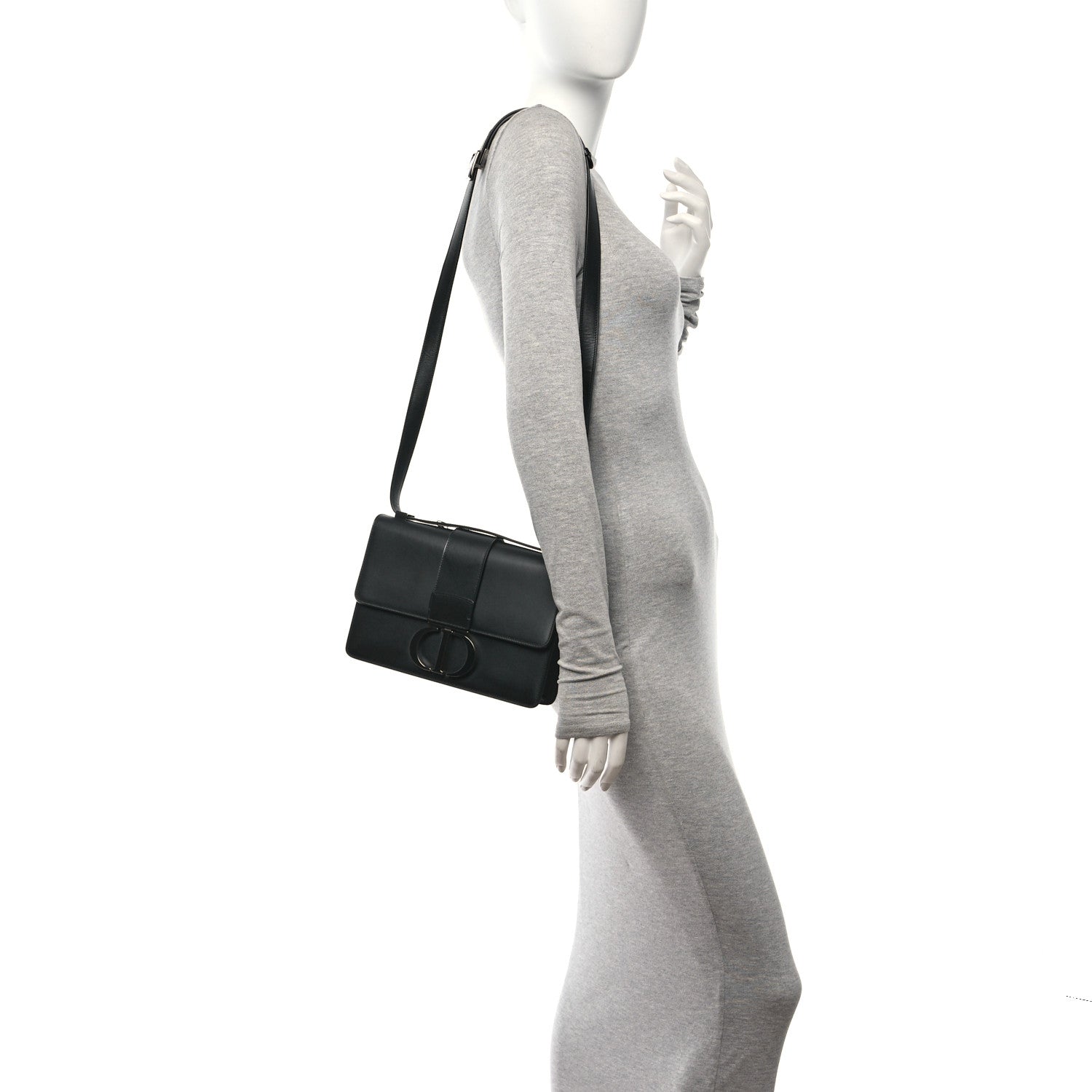 Christian Dior Smooth Calfskin 30 Montaigne Flap Bag Black 2 of 10
