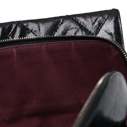 Chanel Crumpled Grained Calfskin Quilted CC Crave Tote Black 7 of 26