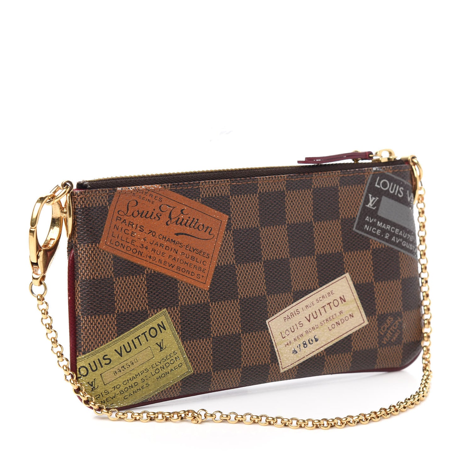 Damier Ebene Trunks Labels Pochette Milla MM