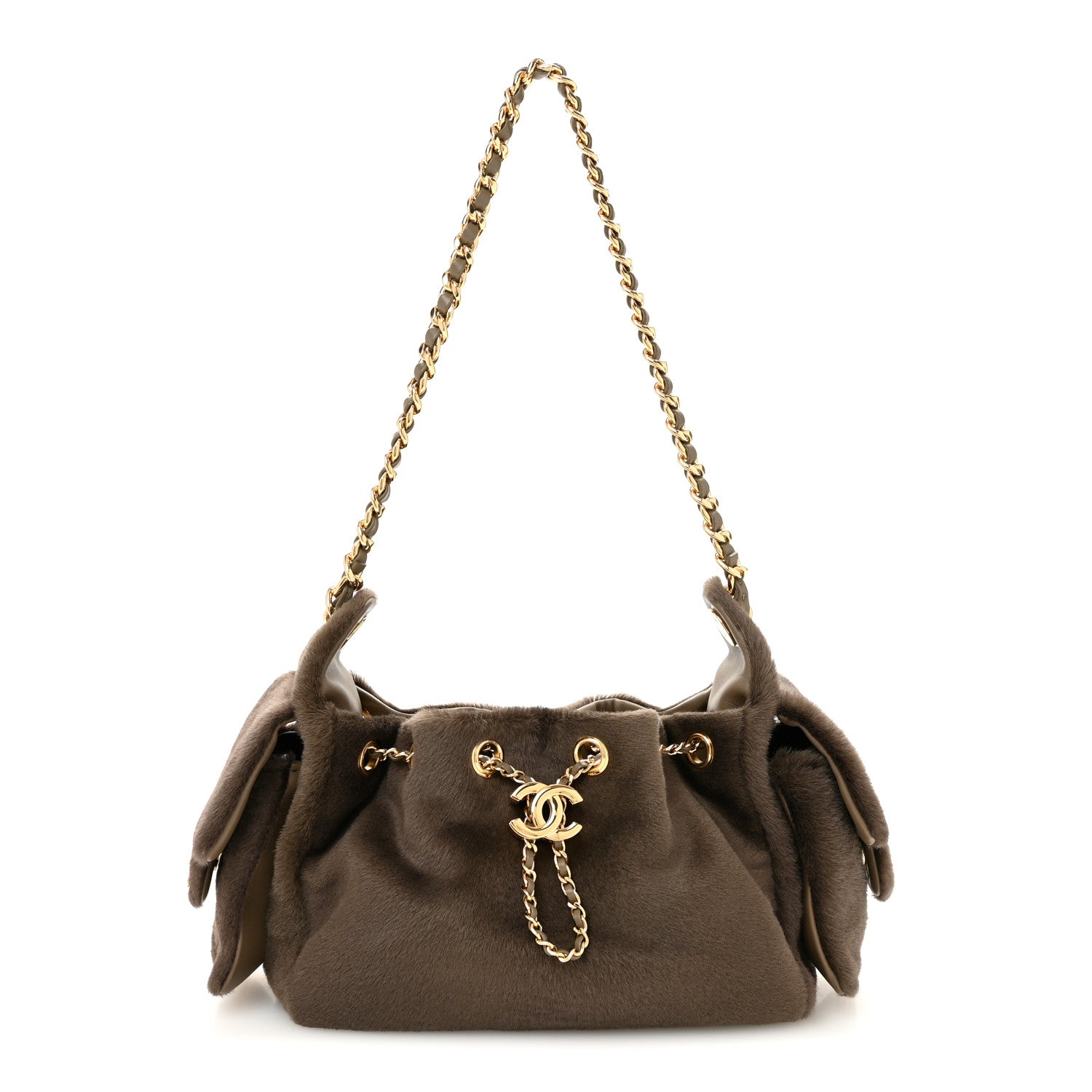 Chanel Pony Hair Mini Chanel 25 Handbag Dark Khaki 1 of 10