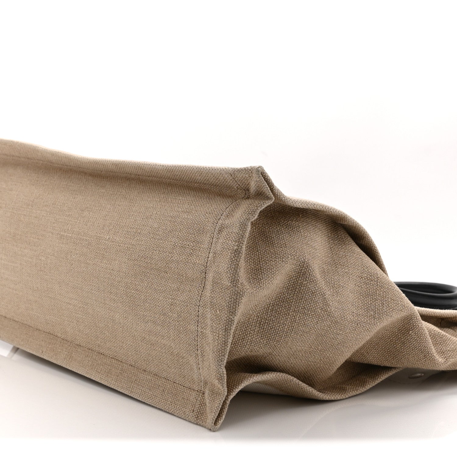 Saint Laurent Linen Calfskin Small Rive Gauche Tote Greggio Natural 10 of 10