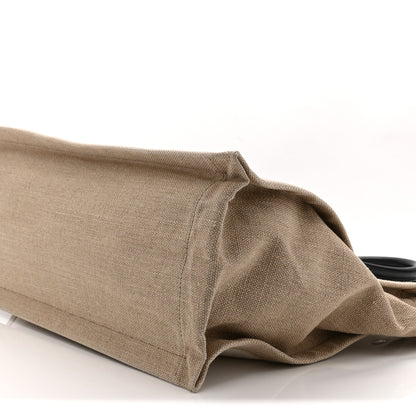 Saint Laurent Linen Calfskin Small Rive Gauche Tote Greggio Natural 10 of 10