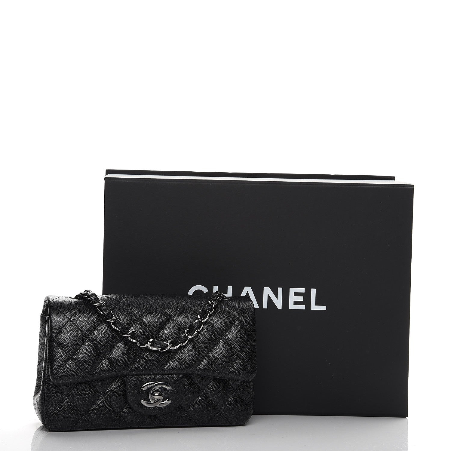 Chanel Iridescent Caviar Quilted Mini Rectangular Flap Black 8 of 8