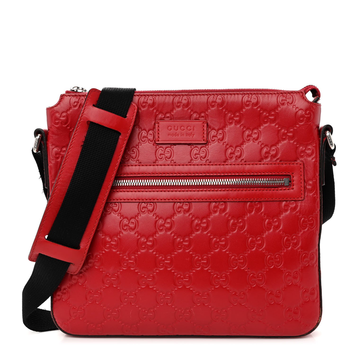 Gucci Guccissima Signature Small Messenger Bag Hibiscus Red 1 of 13