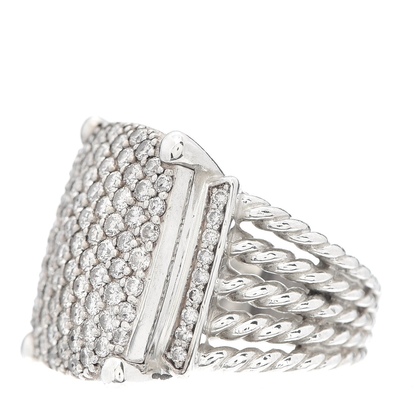 Sterling Silver Diamond 20mm Wheaton Ring 55 7.25