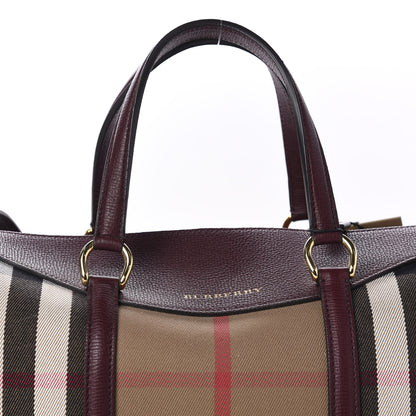 Burberry House Check Derby Calfskin Medium Alchester Bowling Bag Mahogany Red 9 of 9