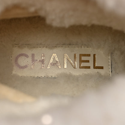 Chanel Lambskin Shearling Short Boots 40 Black 8 of 11
