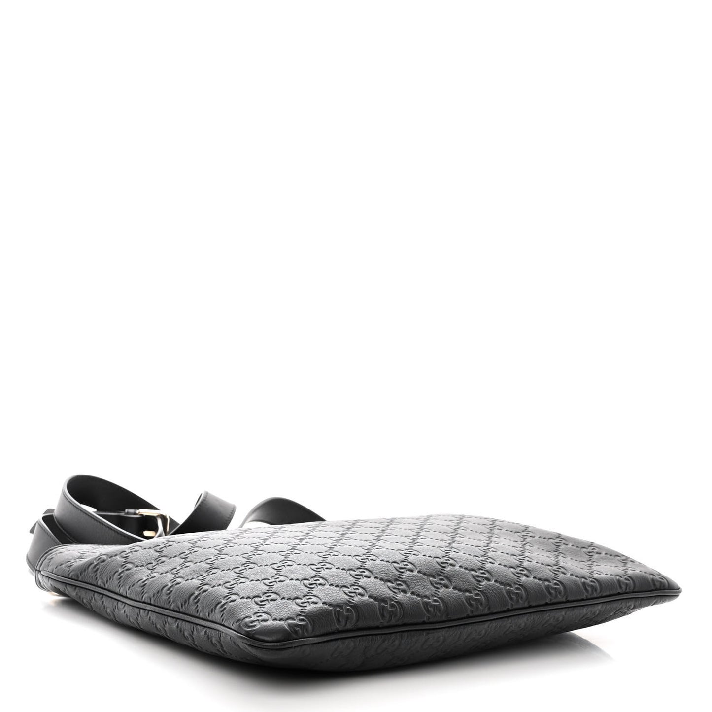 Guccissima Medium Flat Messenger Bag Black