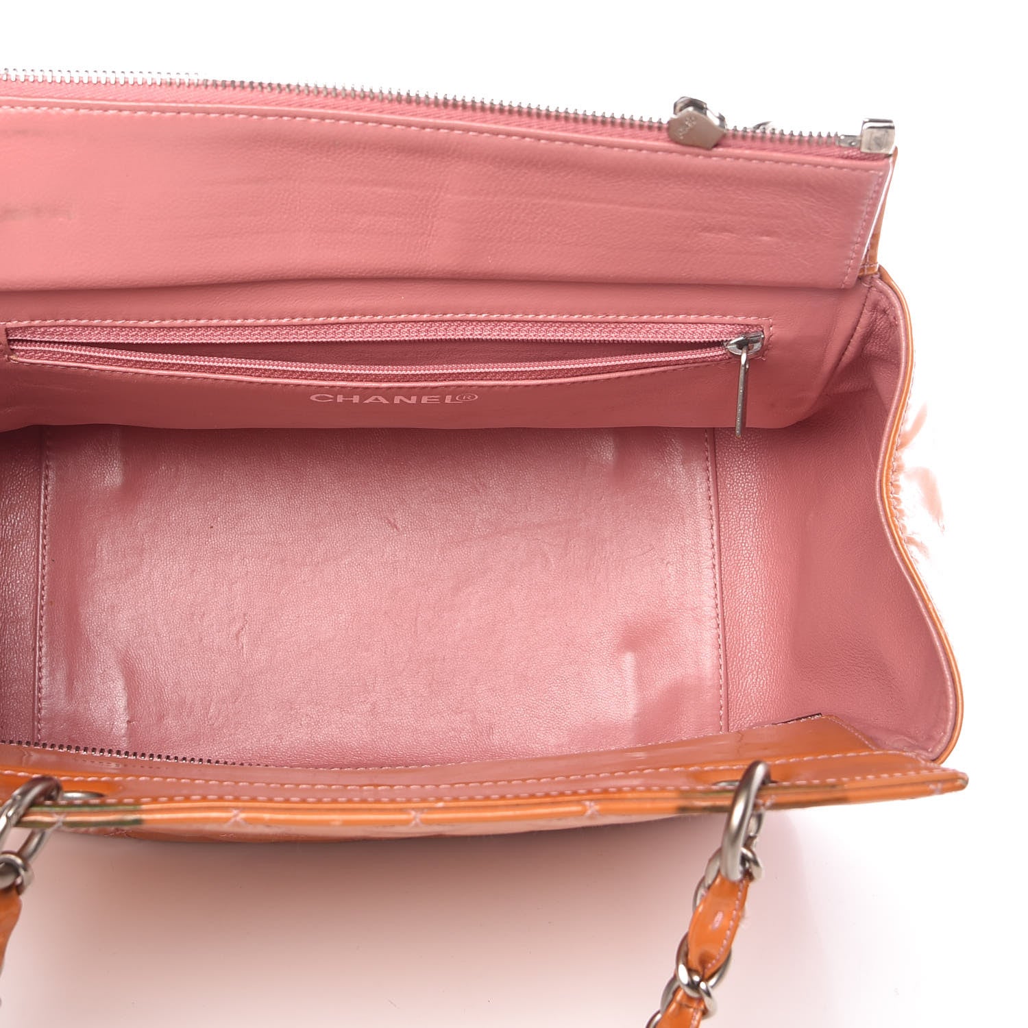 Chanel Patent Quilted Petit Timeless Tote PTT Orange 5 of 23
