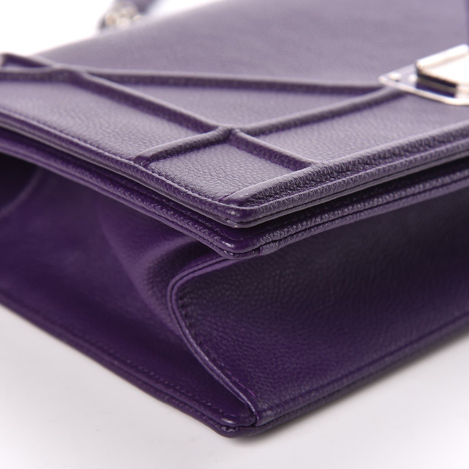 Christian Dior Grained Calfskin Medium Diorama Flap Bag Purple 5 of 10