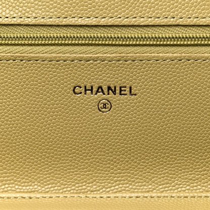 Chanel Caviar Quilted Wallet On Chain WOC Light Green 5 of 10