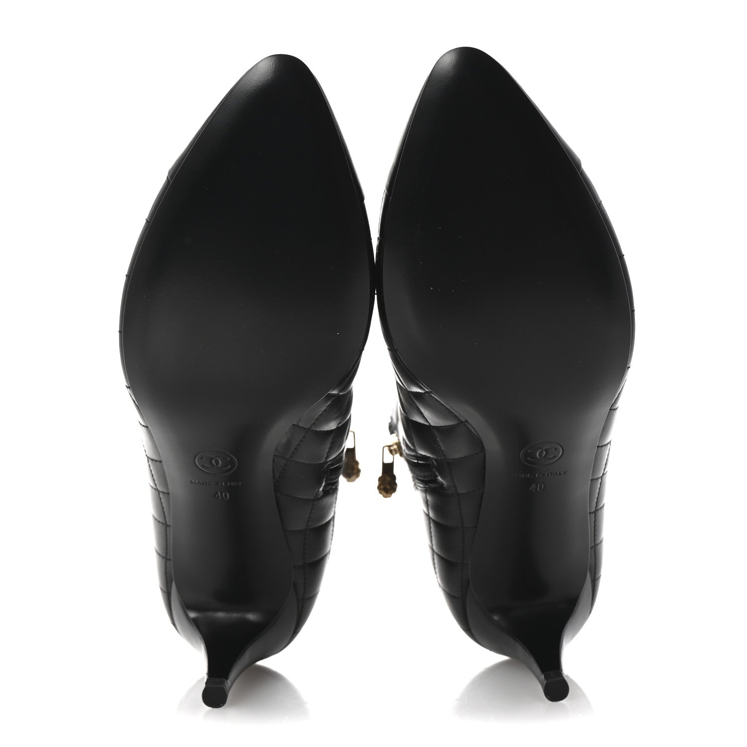 Chanel Calfskin Quilted Cap Toe Short Boots 40 Black 6 of 10