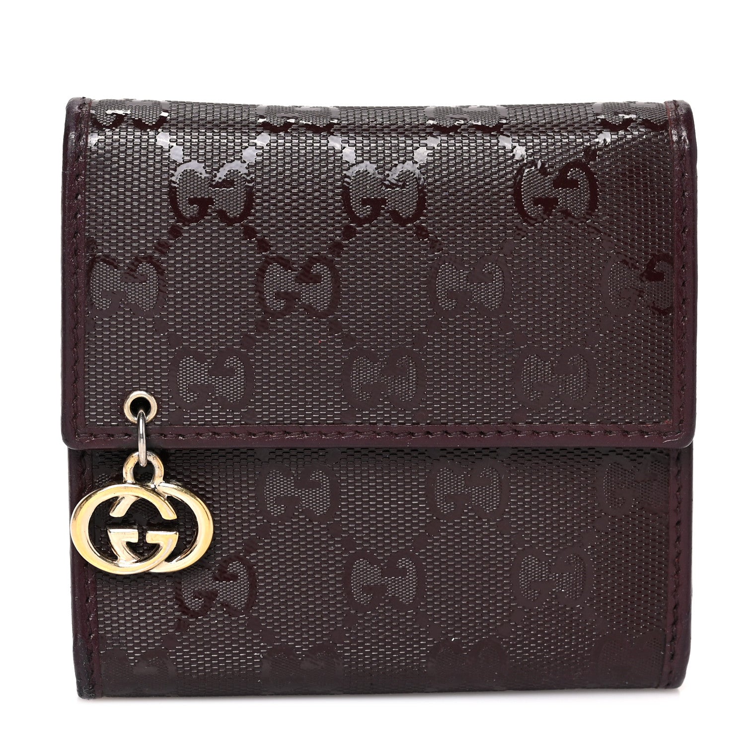 Gucci Imprime Monogram GG Pierce Tri Fold Wallet Bordeaux 1 of 7