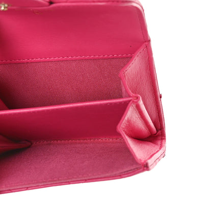 Chanel Lambskin Quilted Flap Card Holder Wallet Pink 5 of 14