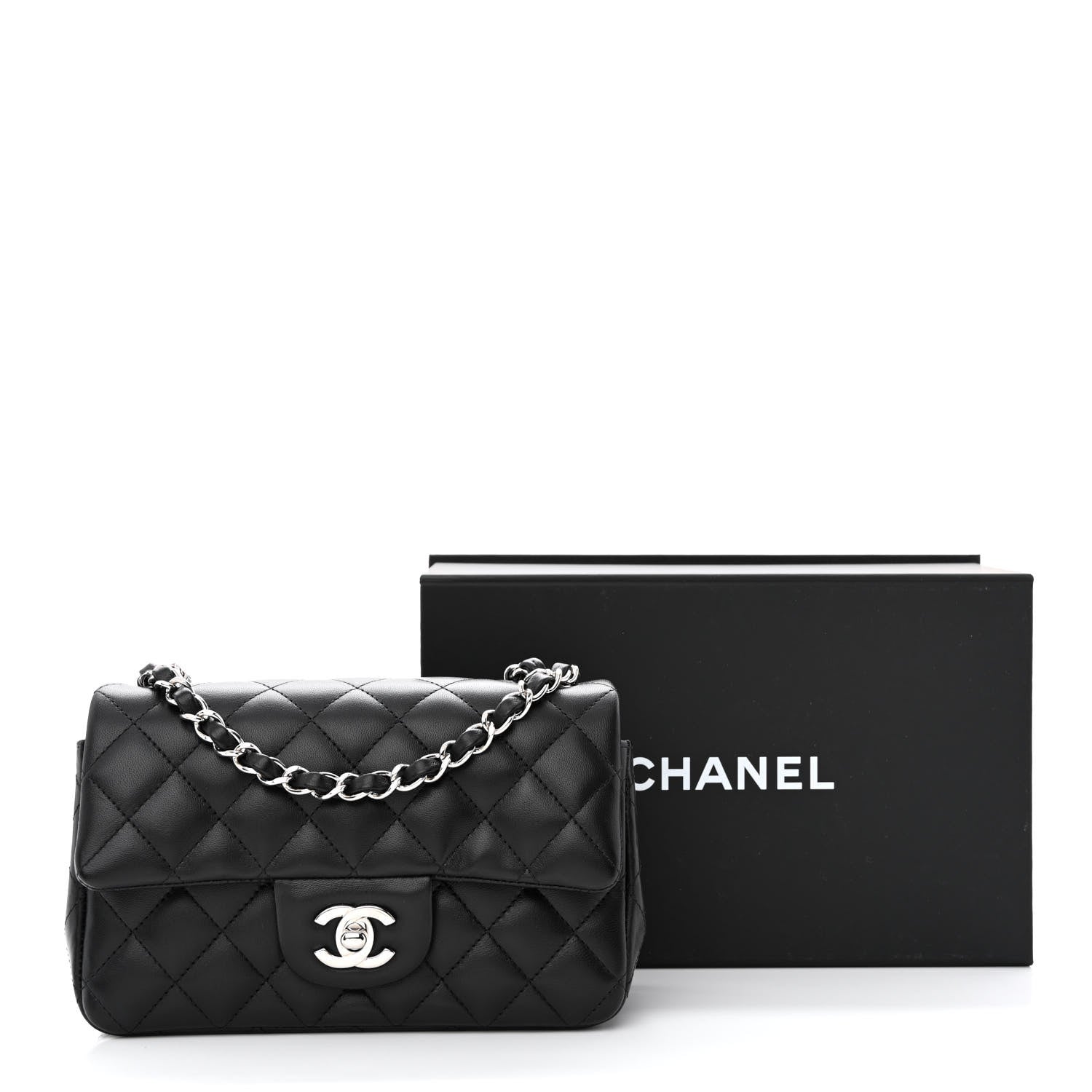 Chanel Lambskin Quilted Mini Rectangular Flap Black 11 of 11