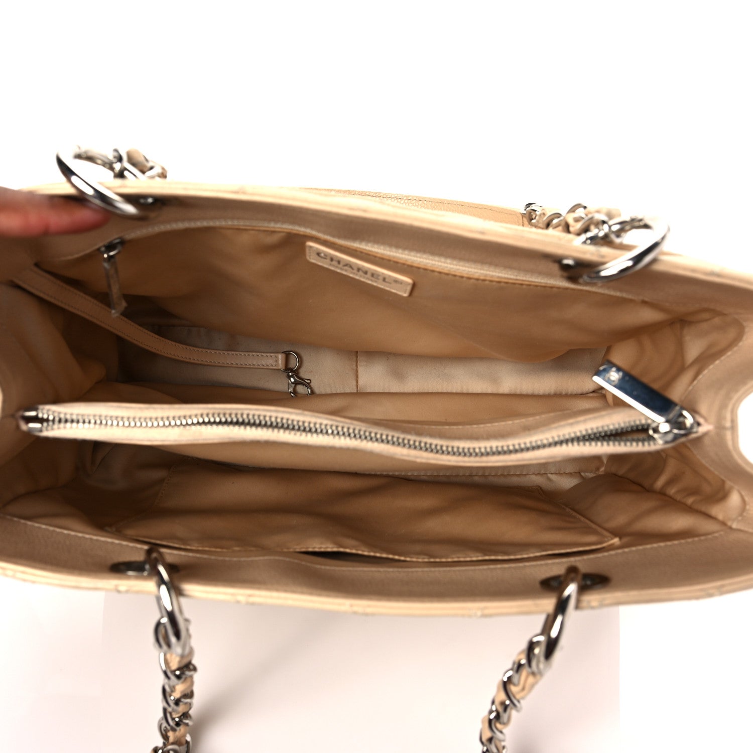 Chanel Caviar Quilted Grand Shopping Tote GST Beige Clair 5 of 7