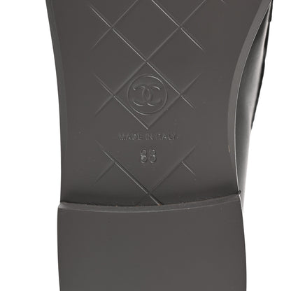Chanel Lambskin Quilted CC Turnlock Loafers 38 Dark Grey 8 of 9