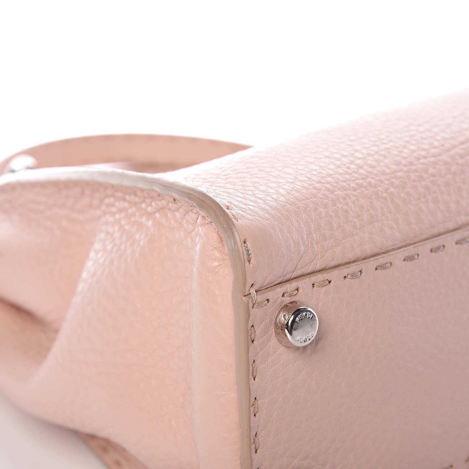 Fendi Cuoio Romano Selleria Bi-Color Medium Peekaboo Iconic Satchel Rosa Plaster Pesca 10 of 16