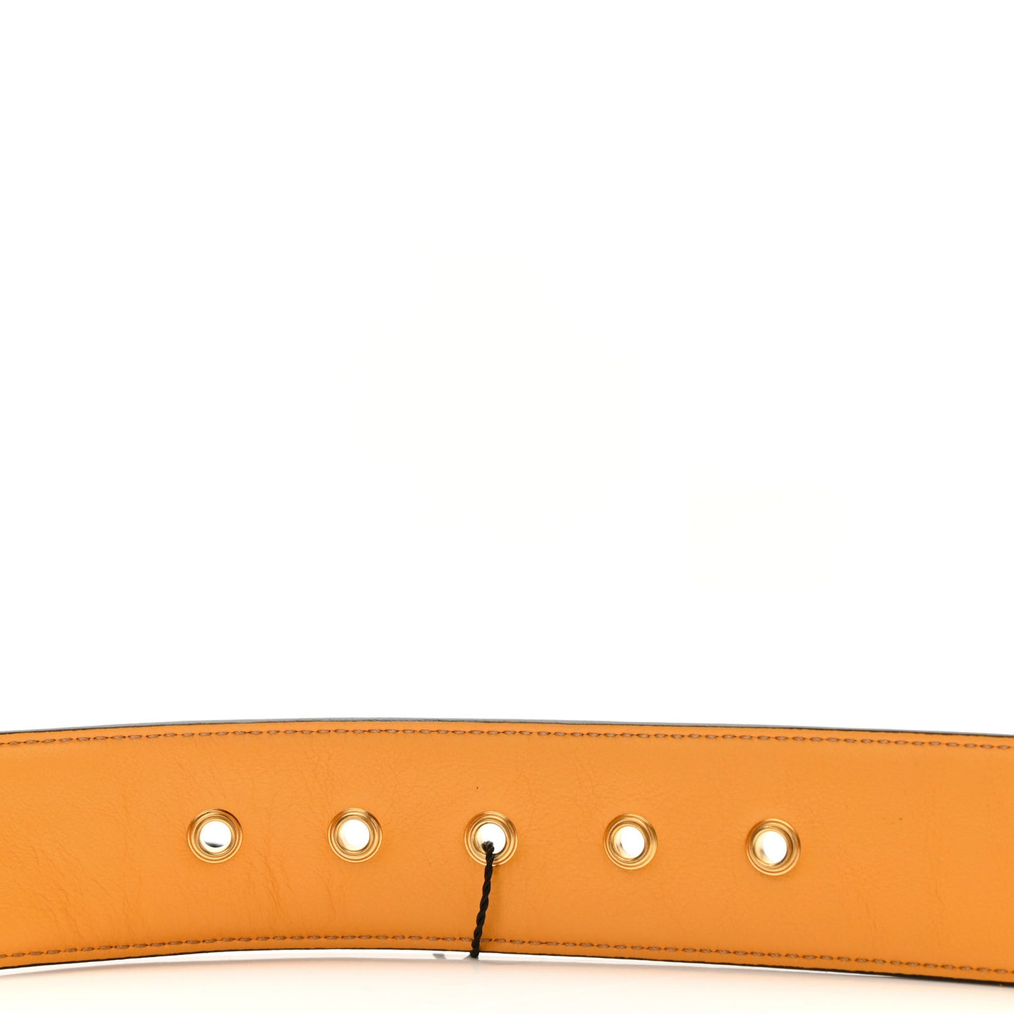 Vitello Grace FF 1974 Embossed Baguette Belt 80 32 Miele Scuro