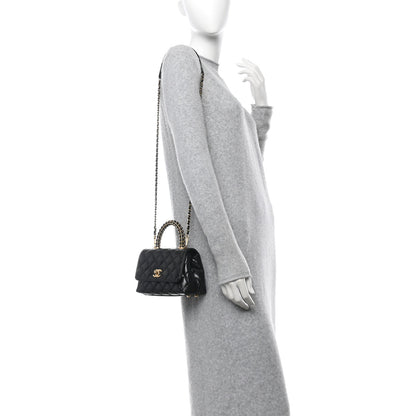 Chanel Calfskin Quilted Extra Mini Coco Handle Flap Black 2 of 10