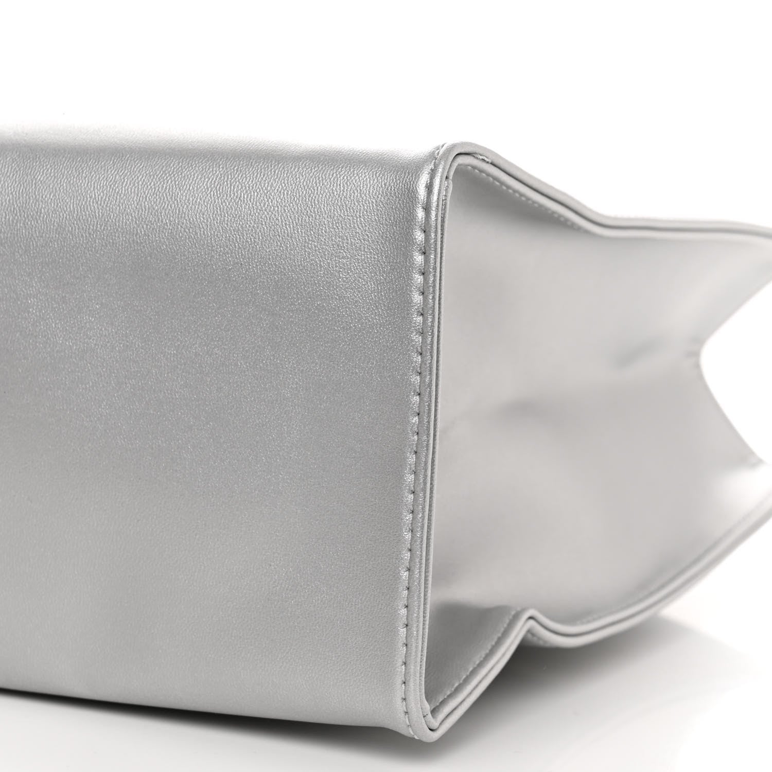 Telfar Metallic Vegan Leather Medium Shopping Bag Silver 10 of 10