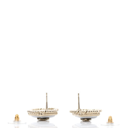 Chanel Resin Metal Rope Square CC Earrings White Gold 3 of 4