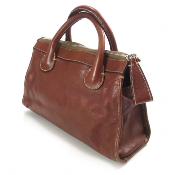 Calfskin Edith Satchel Ecureil Brown