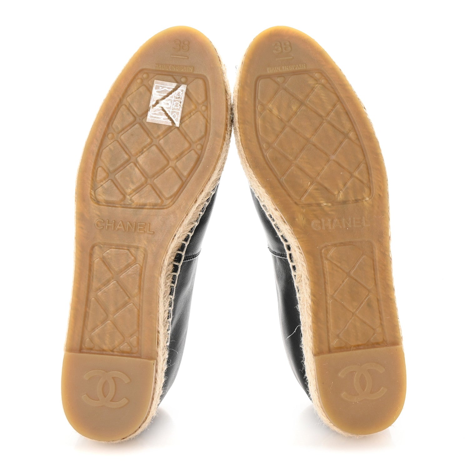 Chanel Lambskin CC Espadrilles 38 Black 6 of 9
