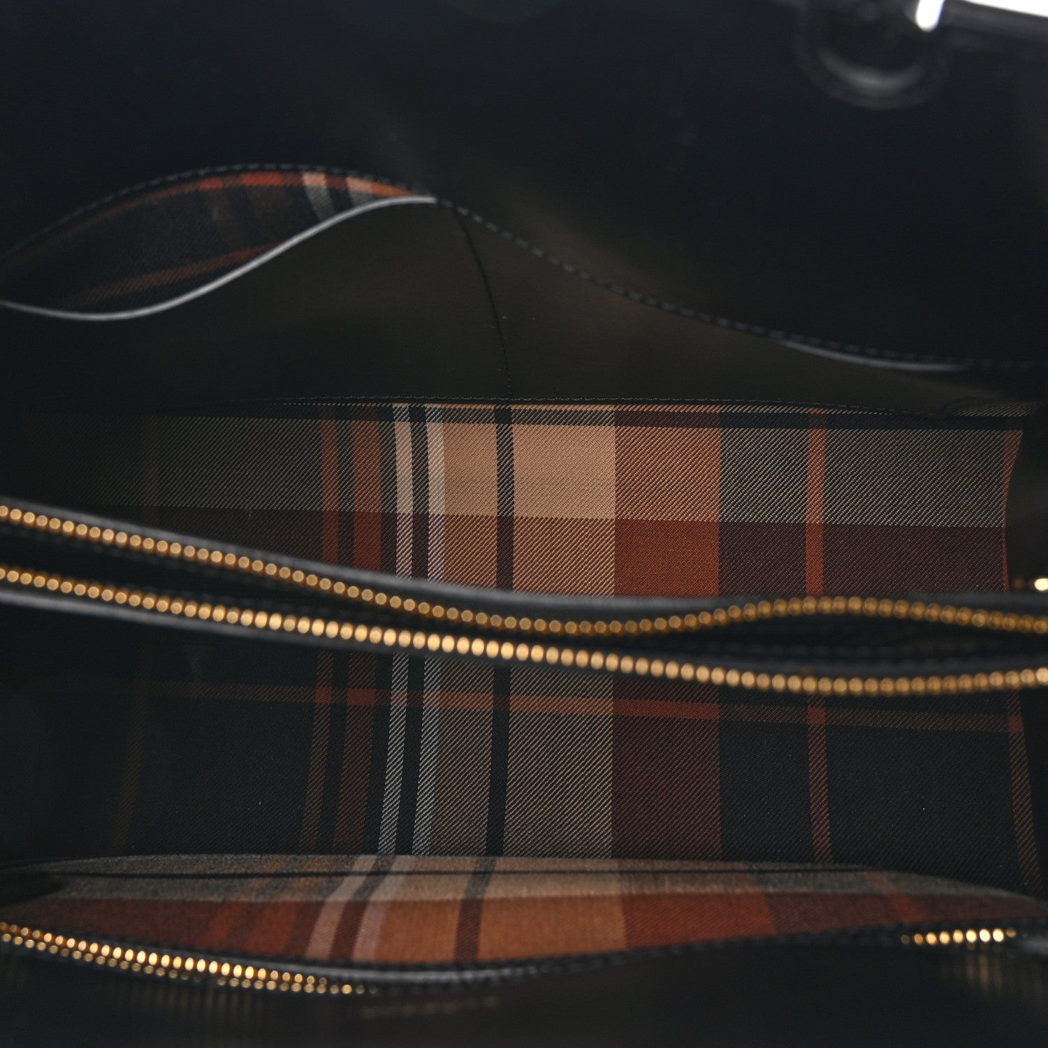 Burberry Wool Tartan Two Handle Title Bag Dark Green 5 of 9