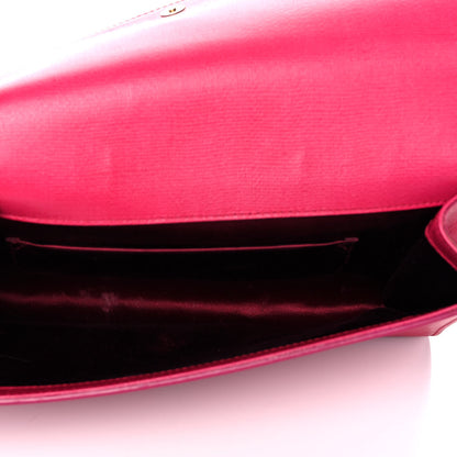 Saint Laurent Textured Calfskin Classic Y Ligne Clutch Fuchsia 5 of 9