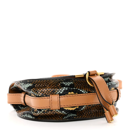 Chloe Python Embossed Calfskin Mini Marcie Round Crossbody Bag Multicolor 4 of 9