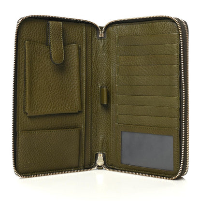 Gucci Pebbled Calfskin Soho Travel Document Case Dark Green 5 of 10