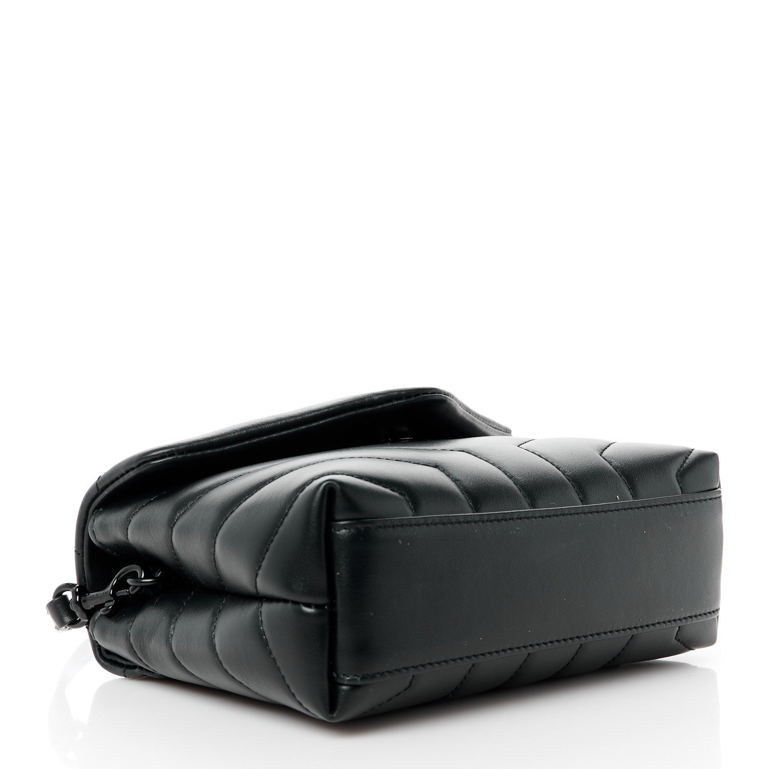 Saint Laurent Calfskin Y Quilted Monogram Monochrome Toy Loulou Crossbody Bag Black 4 of 12