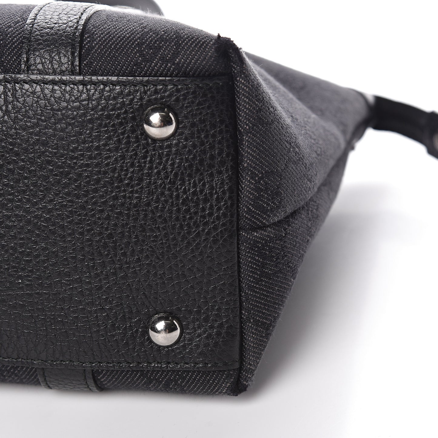 Denim Monogram Abbey Medium Tote Black