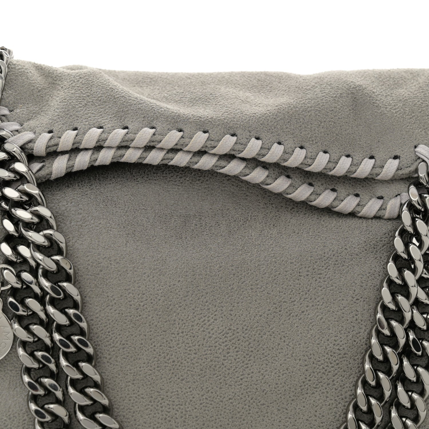 Stella McCartney Shaggy Deer Mini Falabella Fold Over Tote Light Grey 8 of 10