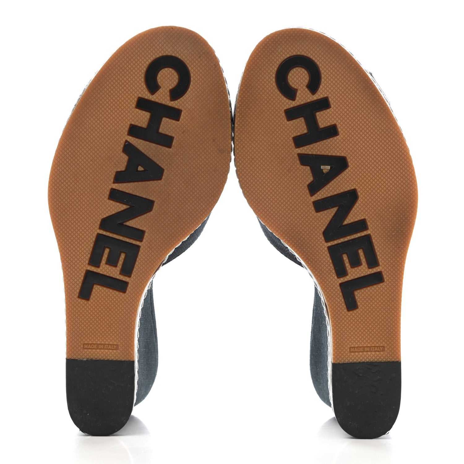 Chanel Canvas Camellia Wedge Sandals 36.5 Black 5 of 9