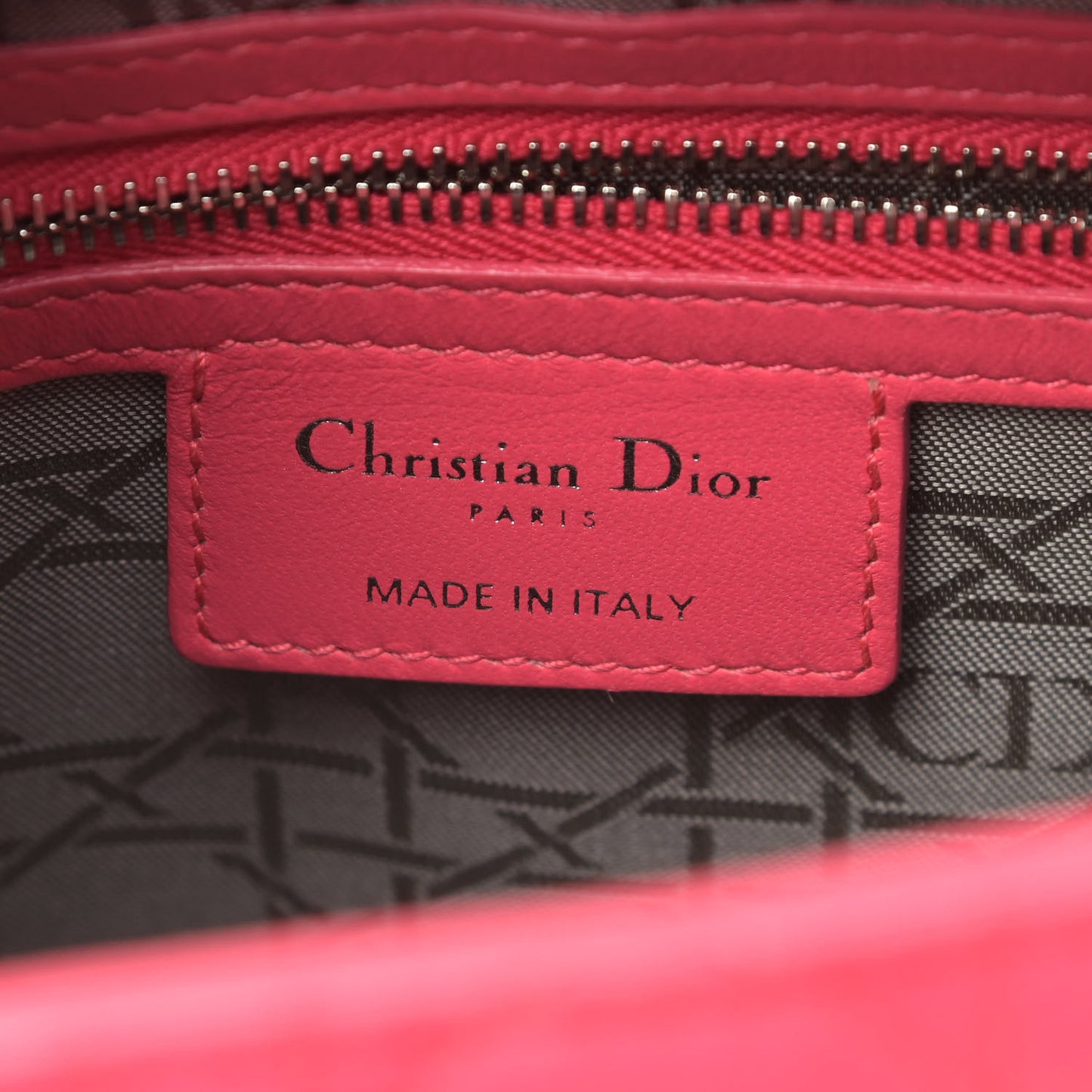 Lambskin Cannage Medium Lady Dior Fuchsia