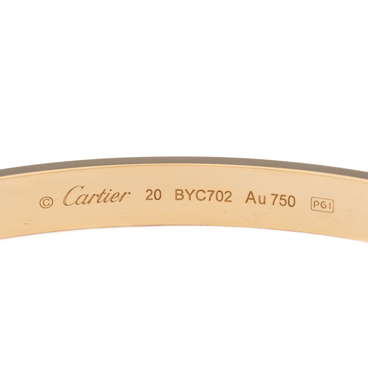 18K Yellow Gold LOVE Bracelet 20