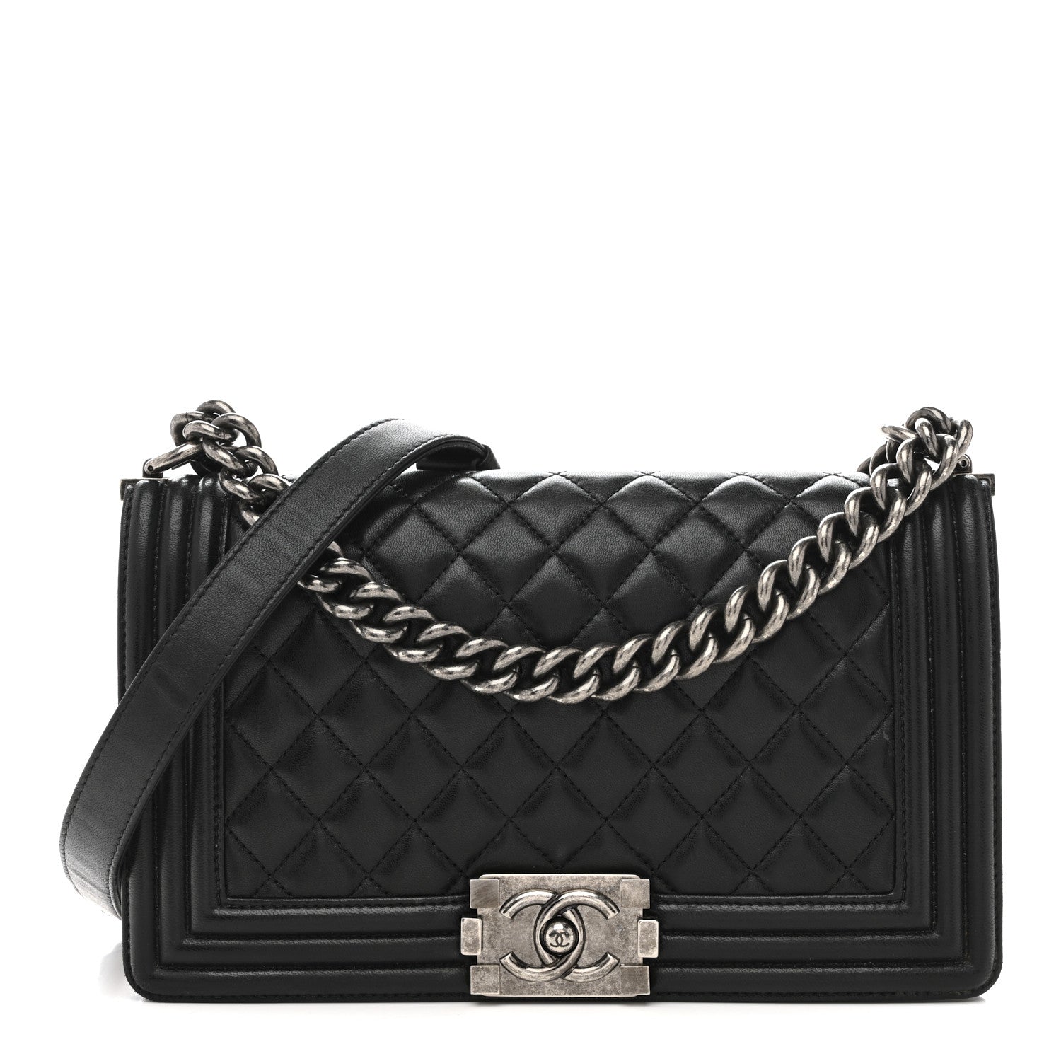Chanel Lambskin Quilted Medium Boy Flap Black 1 of 13