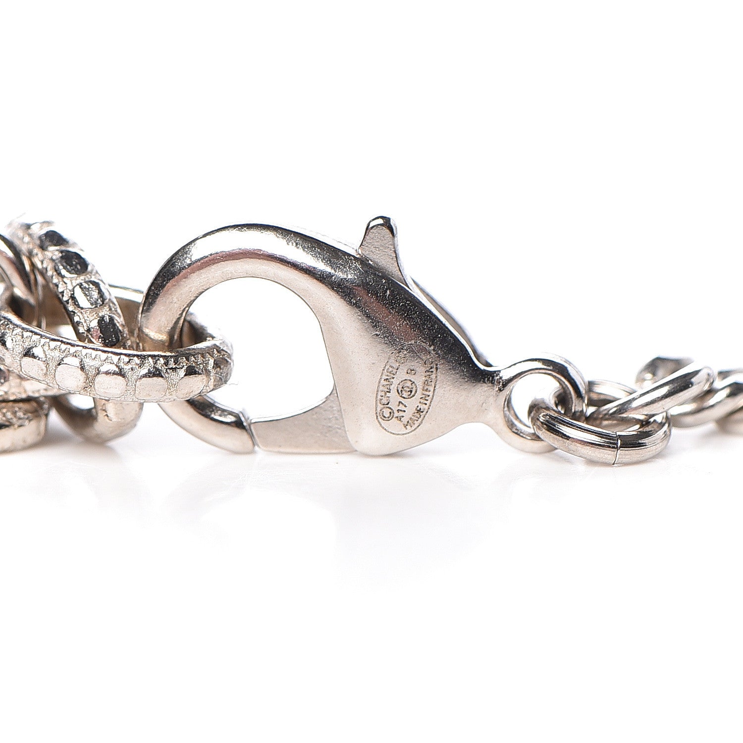 Chanel Resin Pearl Star CC Necklace Grey Silver 5 of 6