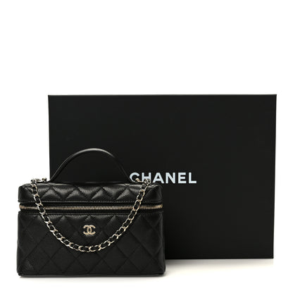 Chanel Caviar Quilted Top Handle Slim Vanity With Chain Black 11 of 11