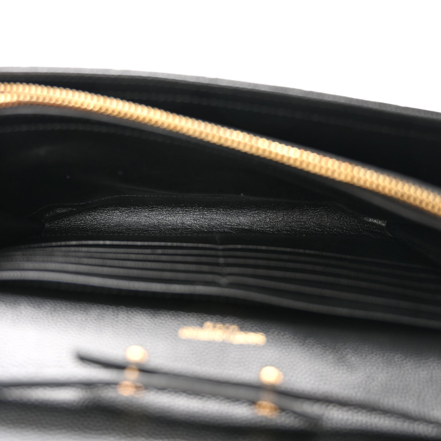 Grain De Poudre Mixed Matelasse Triquilt Monogram Chain Wallet Black