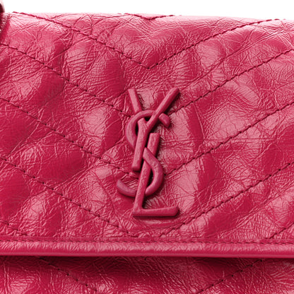 Saint Laurent Crinkled Calfskin Matelasse Monogram Baby Niki Chain Satchel Freesia 8 of 11
