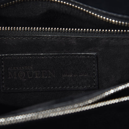 Alexander McQueen Calfskin Chain Flower Satchel Black 6 of 10