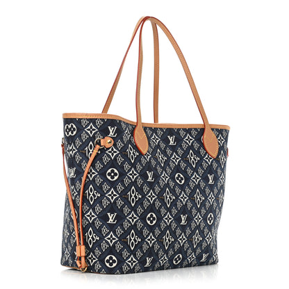 Louis Vuitton Jacquard Since 1854 Neverfull MM Blue 4 of 10