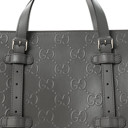 Gucci Calfskin GG Tennis Embossed Tote Bag Dusty Grey 14 of 19