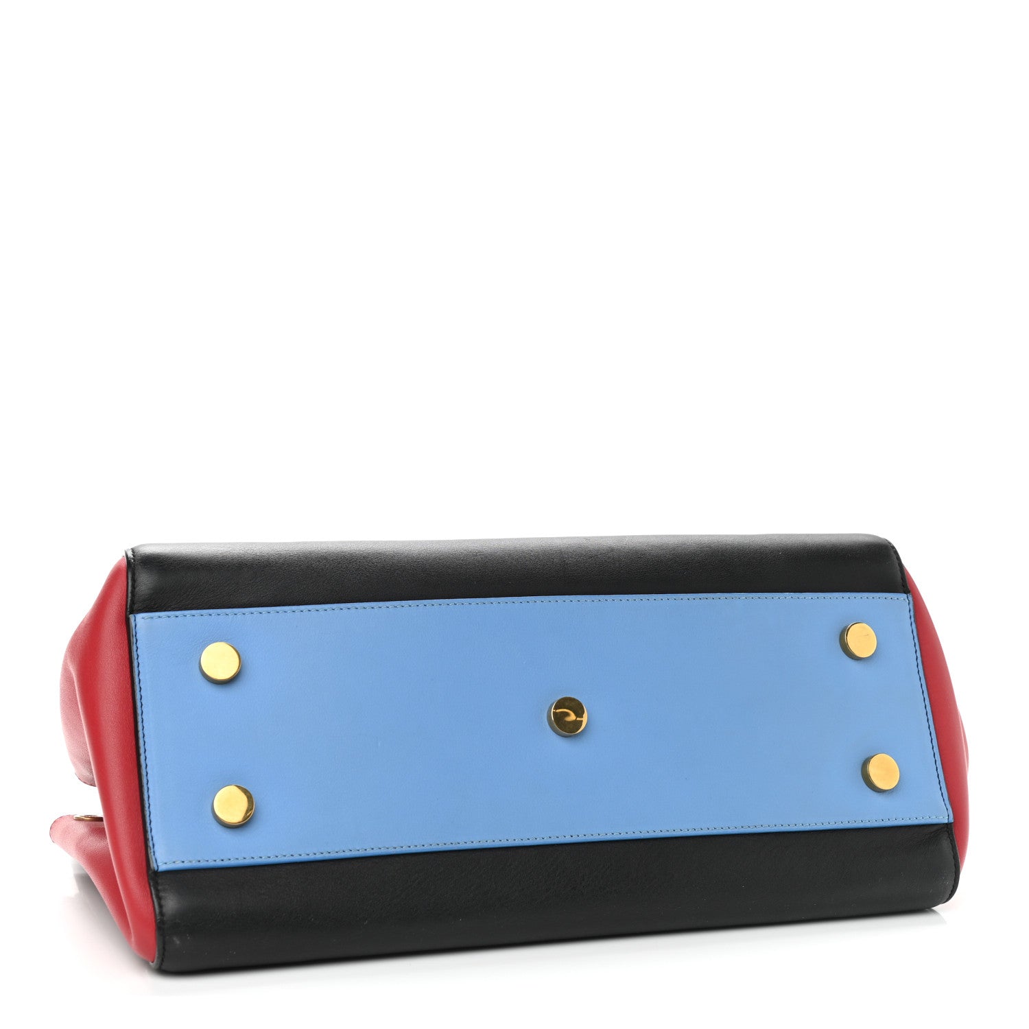 Saint Laurent Calfskin Small Cabas Rive Gauche Bag Black Red Yellow White 4 of 13