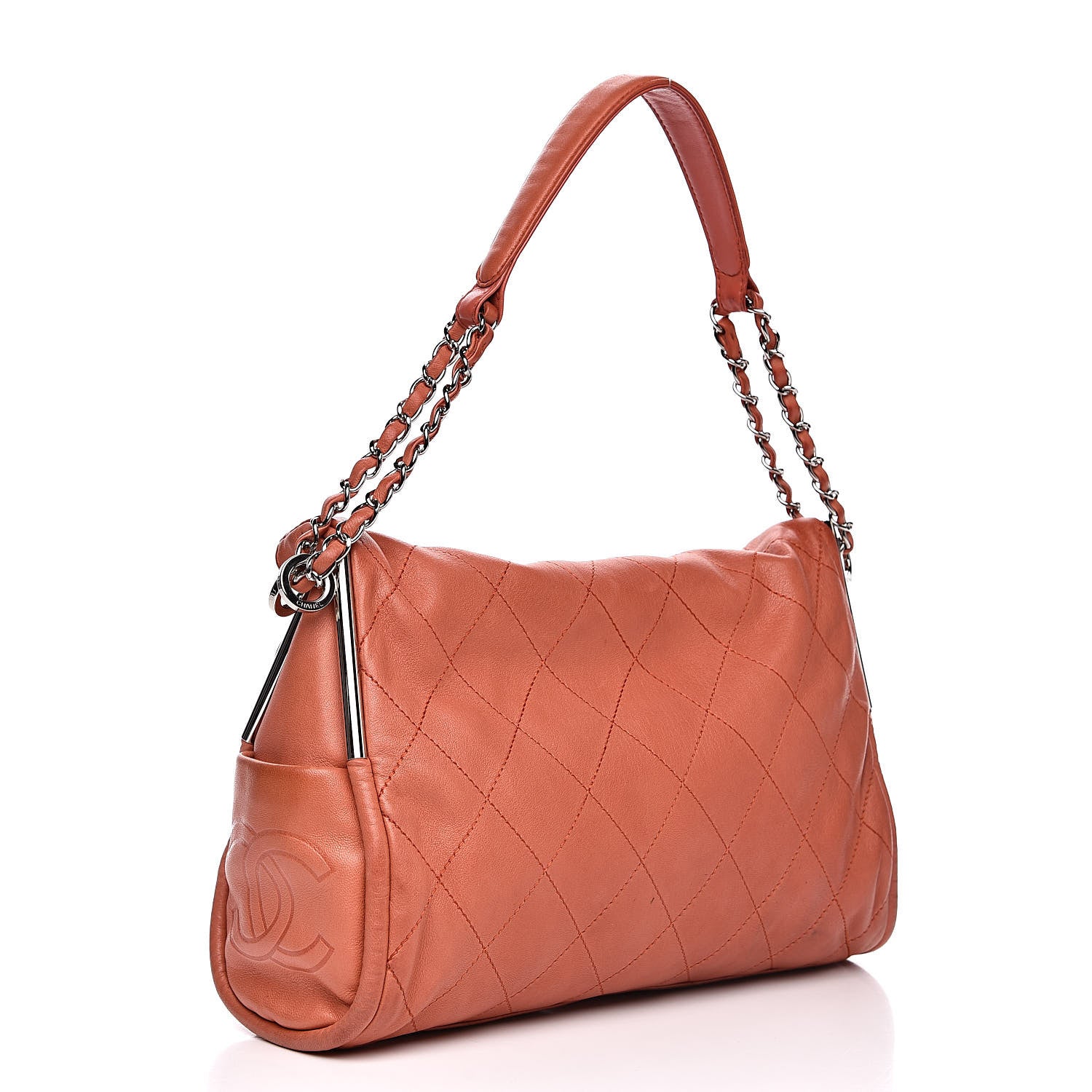 Chanel Lambskin Stitched Medium Ultimate Soft Tote Coral 3 of 19